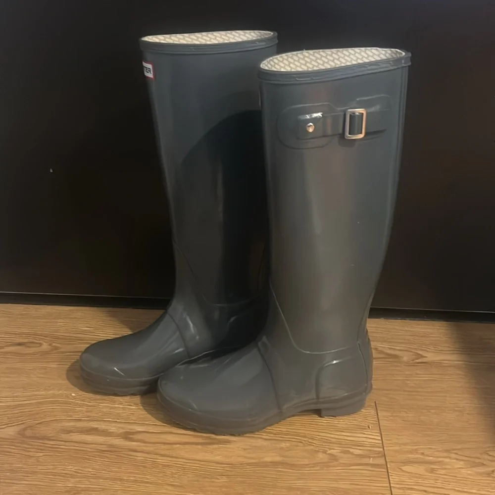 Women’s Hunter Rain Boots/Fleece Logo Socks Size 8 - Picture 9 of 10